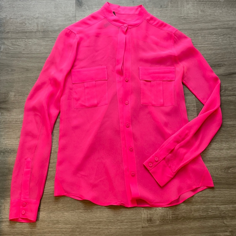 BCBG sheer blouse
